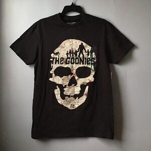 NWT Hybrid Apparel Men’s The Goonies Skull Map Graphic Tee-Black size Medium
